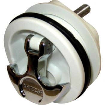 WHITECAP S-230W T-HANDLE LATCH - CHROME PLATED ZAMAC/WHITE NYLON - FRESHWATER USE ONLY