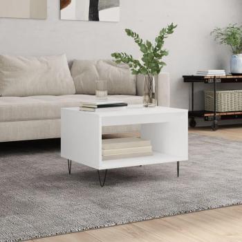 Mesa de centro blanca de madera de ingeniería 60x50x40 cm
