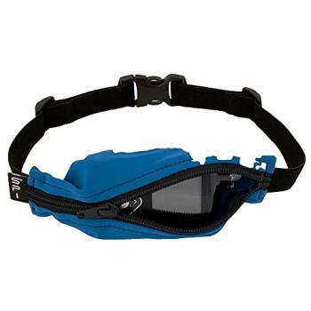Riñonera Junior Azul SPIbelt con bolsillo expandible, cintura ajustable, sin rebote, sin logotipo y cremallera negra