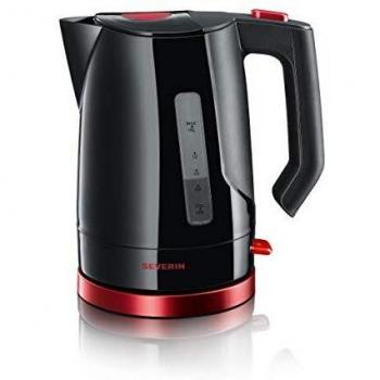 SEVERIN Hervidor de Agua, 1,5 L, 2.200 W aprox., WK 3392, Negro/Rojo