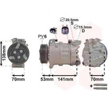 Compresor de aire acondicionado VAN WEZEL 0200K209