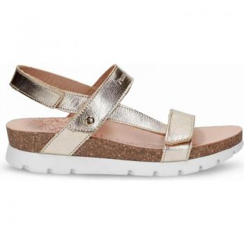 Sandalias de Mujer Panama Jack Selma Shine B1 Oro con diseño elegante, material de alta calidad, suela antideslizante, plantilla acolchada para mayor comodidad y detalles brillantes