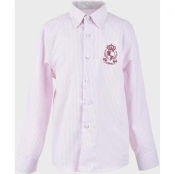 Camisa de niño rosa de algodón con estampado de rayas