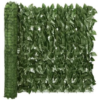 vidaXL Balcony Screen with Dark Green Leaves 600x75 cm