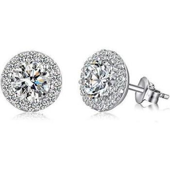 Pendientes Mujer Plata de Ley Pendientes Mujer Diamantes en oro blanco 18k Pendientes Brillantes mujer Pendiente Mujer plata en circonitas