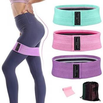 WOWDSGN Bandas de Resistencia, Juego de 3 Bandas Elásticas Musculacion para Fitness con 3 Niveles, Resistencia Antideslizante para Piernas y Glúteos,con Guía de Ejercicios y Bolsa de Almacenamiento
