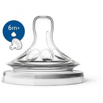 Philips Avent SCF046/27 Natural Tetinas para Líquidos Espesos, 6 meses+, Pack de 2