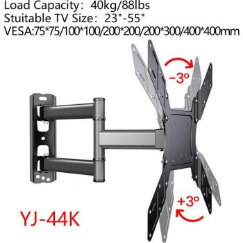 Soporte de pared para TV de movimiento completo, brazo articulado doble, giratorio e inclinable, compatible con monitores LCD y LED de 10 a 70 pulgadas