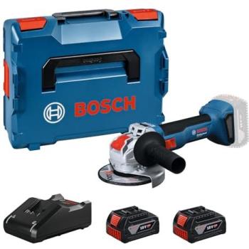 Amoladora Angular Inalámbrica Bosch Professional GWX 18V-8, 125 mm, X-Lock, 800 W, con 2 Baterías GBA 4.0 Ah y Cargador Rápido