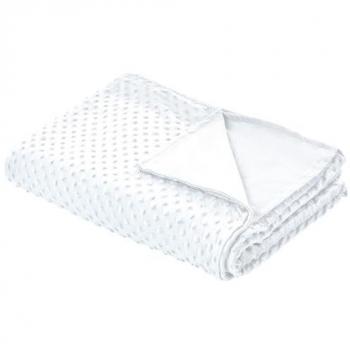 Funda de manta pesada blanca moderna 150 x 200 cm poliéster con motivo a lunares Callisto