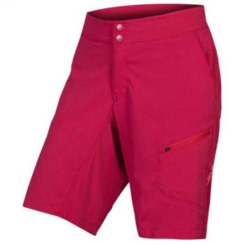Pantalón corto de ciclismo para mujer Endura Hummvee Lite en color rojo (M) y Pantalón corto Endura SingleTrack Lite sin badana en color rosa claro (M)
