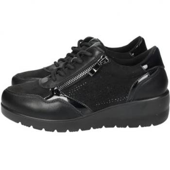 Mocasín Deportivo de Piel Brillante para Mujer DOCTOR CUTILLAS Negro 39 - Elegancia y Confort en Cada Paso