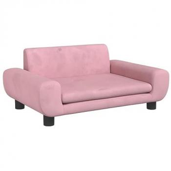 Sofá infantil de terciopelo rosa 70x45x33 cm