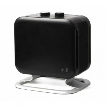 Calefactor de Ventilador Compacto Mill 1800W con Termostato Mecánico y Pie de Aluminio - Negro