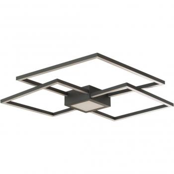 Lindby Duetto lámpara LED de techo antracita 38W, moderna, hecha de aluminio, para salón y comedor, con 1 bombilla LED