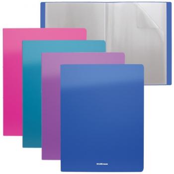 Erichkrause Pack de 4 Carpetas con Fundas Matt Vivid - 20 Fundas A4 - Colores Surtidos-59194