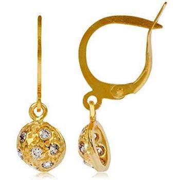 Córdoba Jewels | Pendientes en plata de ley 925 bañada en oro con zirconita con diseño Aritos Circle Zirconium Gold