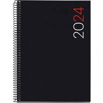 Agenda espiral plus MiquelRius pp día/pág cat 2024 City negro