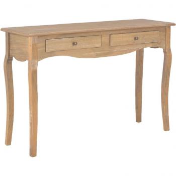 Mesa consola de madera de ingeniería con 2 cajones, dimensiones 110x35x76 cm, color marrón