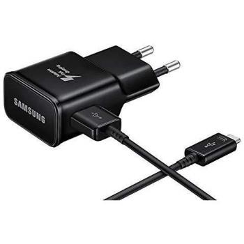 Cargador de red USB-A 15W con cable USB-C a USB-A de 1 m Negro