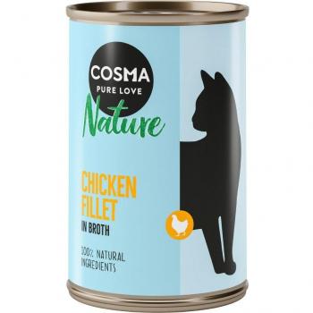 Cosma Nature 12 x 140 g - Pack Ahorro - Pollo y Jamón de Pollo