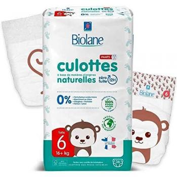 Biolane Natural Diapers Pants Size 6 (16+ kg) - Pack of 36 Units