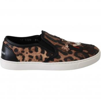Dolce & Gabbana Leather Leopard #dgfamily Loafers Shoes - EU35.5/US5, Female, Multicolor, Size: 5 1/2 US