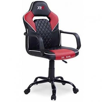 XTR-X10, Silla Gamer, Silla de Oficina Gaming Estudio o Escritorio, Acabado en Símil Piel Negro y Rojo, Medidas: 57 cm
