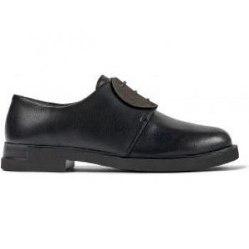 CAMPER Twins Lace-up Women's Shoes in Black/Grey Smooth Leather