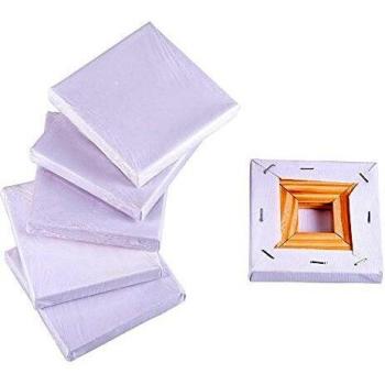 NBEADS Mini Lienzo, 6 Unidades 10x10cm Mini Panel Lienzo 280GSM 100% Algodón Sin ácido Pintura Canvas para Dibujar Decoración de Arte Y Regalo de Manualidades DIY
