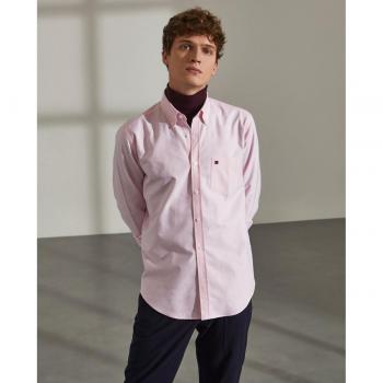 Camisa de hombre regular fit en algodón liso rosa claro de Lion of Porches