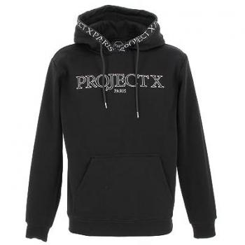 Project X Paris Black Hoodie with Embroidered Contour - Size S