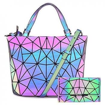 HotOne - Bolso de Asas para Mujer Luminous Large+Wallet Set Large