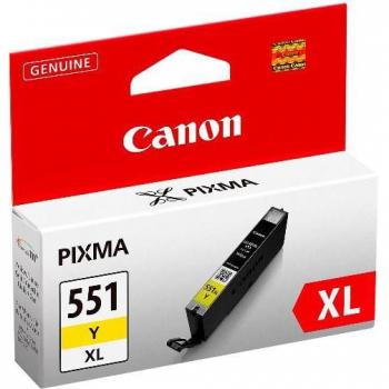 Cartucho de tinta amarillo Canon CLI-551XL de alto rendimiento para impresoras Canon Pixma