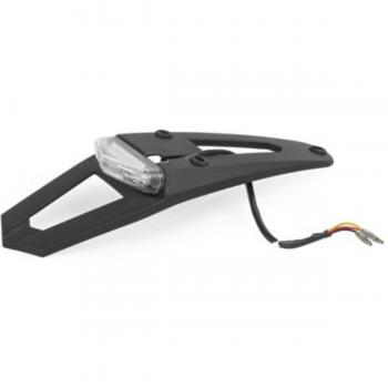 Polisport Portamatrícula Con Luz Rs Led - Portamatrícula con luz trasera LED, color negro, diseño aerodinámico, fácil instalación, compatible con diversas motocicletas