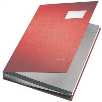 Carpeta de firmas Leitz 5700, A4, 20 compartimentos, PP, roja