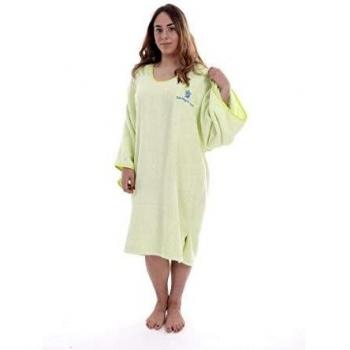 Pacifique Sud | Poncho Surf de Mujer | 100% Algodón Premium | Limón | Tamaño Unico | Fabricado en Portugal