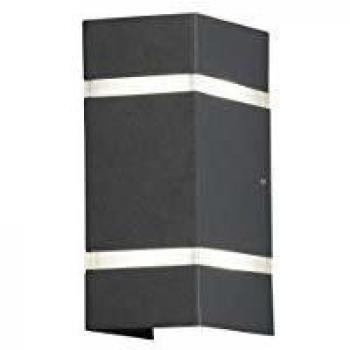 Aplique exterior Cremona LED 6W, IP54, alto 19.5 cm, efecto rayas, antracita