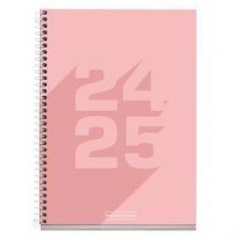Agenda Escolar Plus Semana Vista 2024-2025 Rosa Miquelrius 150x213mm School Basic Castellano e Inglés