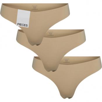 Culotte String Sin Costuras para Mujer - Pack de 3 Beige Neutro XL