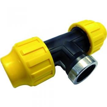 S&M Racor Te Rosca Hembra, Negro y Amarillo, 7.5x15x5 cm