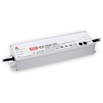 Driver LED Mean Well HLG-240H-54A, 240W, 54V, 4.45A, Tensión y Corriente Constante, Protección Sobrecarga, IP65