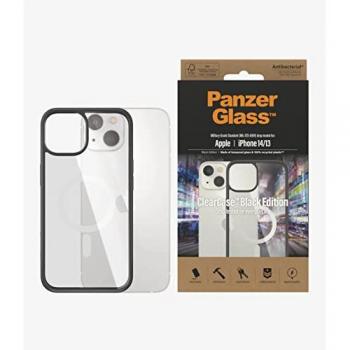 Funda para teléfono móvil PanzerGlass ClearCase 15,5 cm (6.1 pulgadas) Negro, Transparente con MagSafe y marco negro para iPhone 14