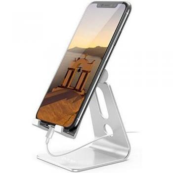 Eono by Amazon - Soporte Móvil, Multiángulo Soporte Teléfono : Soporte Dock Base para Smartphones para Phone XS MAX XR X 8 7 6 Plus 5 4, Samsung S10 S9 S8 S7, Huawei, Otras Smartphones - Plata
