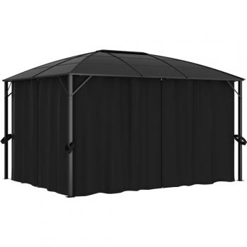 vidaXL Gazebo with Curtains 400x300x265 cm Anthracite