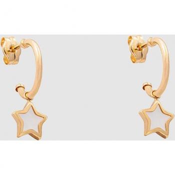 Pendientes de niña Estrella de oro y nácar