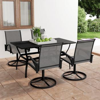 vidaXL Tegmen Grey 5 Piece Textilene and Steel Garden Dining Set