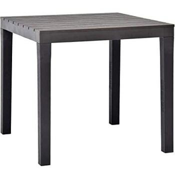 vidaXL Mesa de Jardín de Comedor Camping Cafetería Patio Exterior Bistró al Aire Libre Auxiliar Duradero Fácil de Limpiar de Plástico Moca