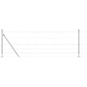 Valla de Campo 25 x 0.8 m Acero Galvanizado con Postes y Placas de Base - vidaXL