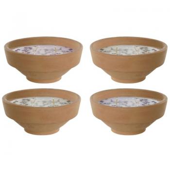 Vela Perfumada DKD Home Decor Natural Cottage 250 g (4 Unidades) - Vela perfumada, 250 gramos por unidad, paquete de 4 unidades, aroma natural, diseño cottage